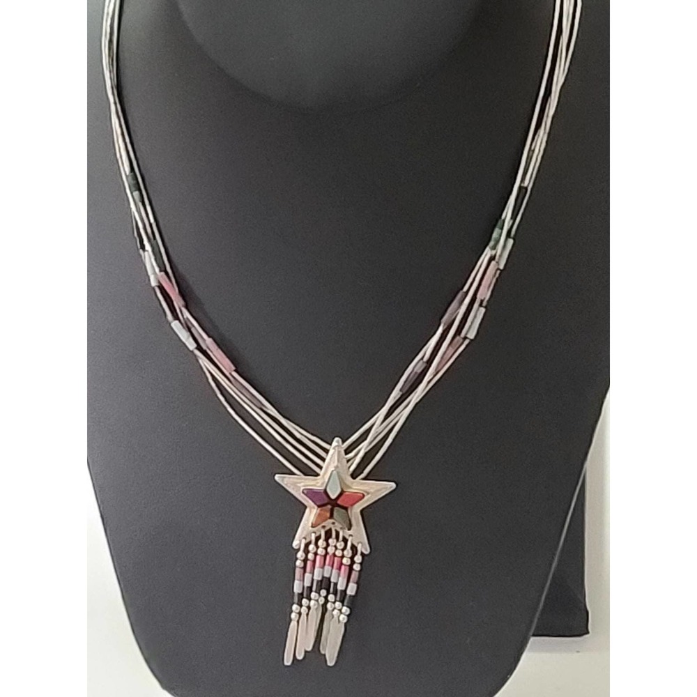 🌻Bogo 50%Vintage "NA" SignedRB Silver Necklace - Picture 2 of 5